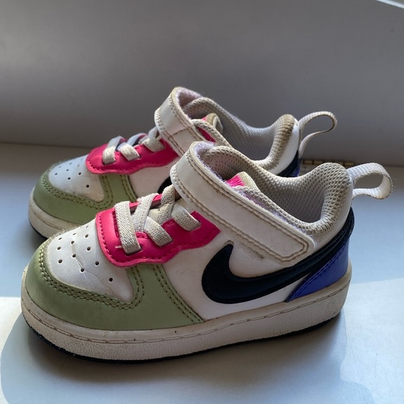 Nike Toddler‎ Size 5C Court Borough Low Recraft Baby Toddler Shoes in White Pink - Picture 1 of 9